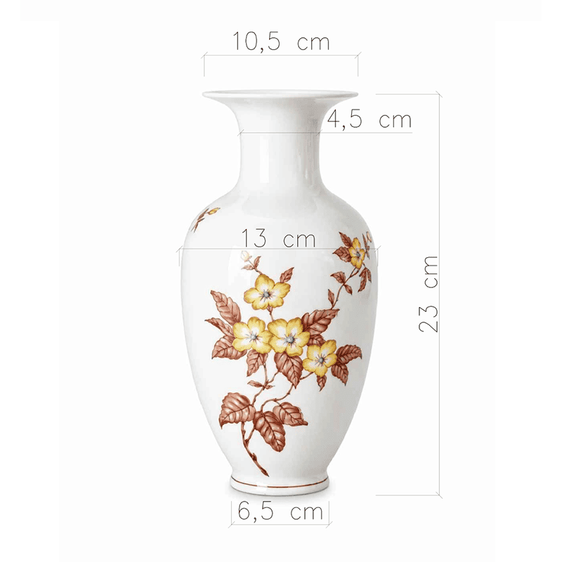 Wintageowy ceramiczny wazon z kwiatowym zdobieniem - 2
